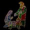 3-Piece Lighted Holographic Christmas Nativity Set Outdoor Decoration